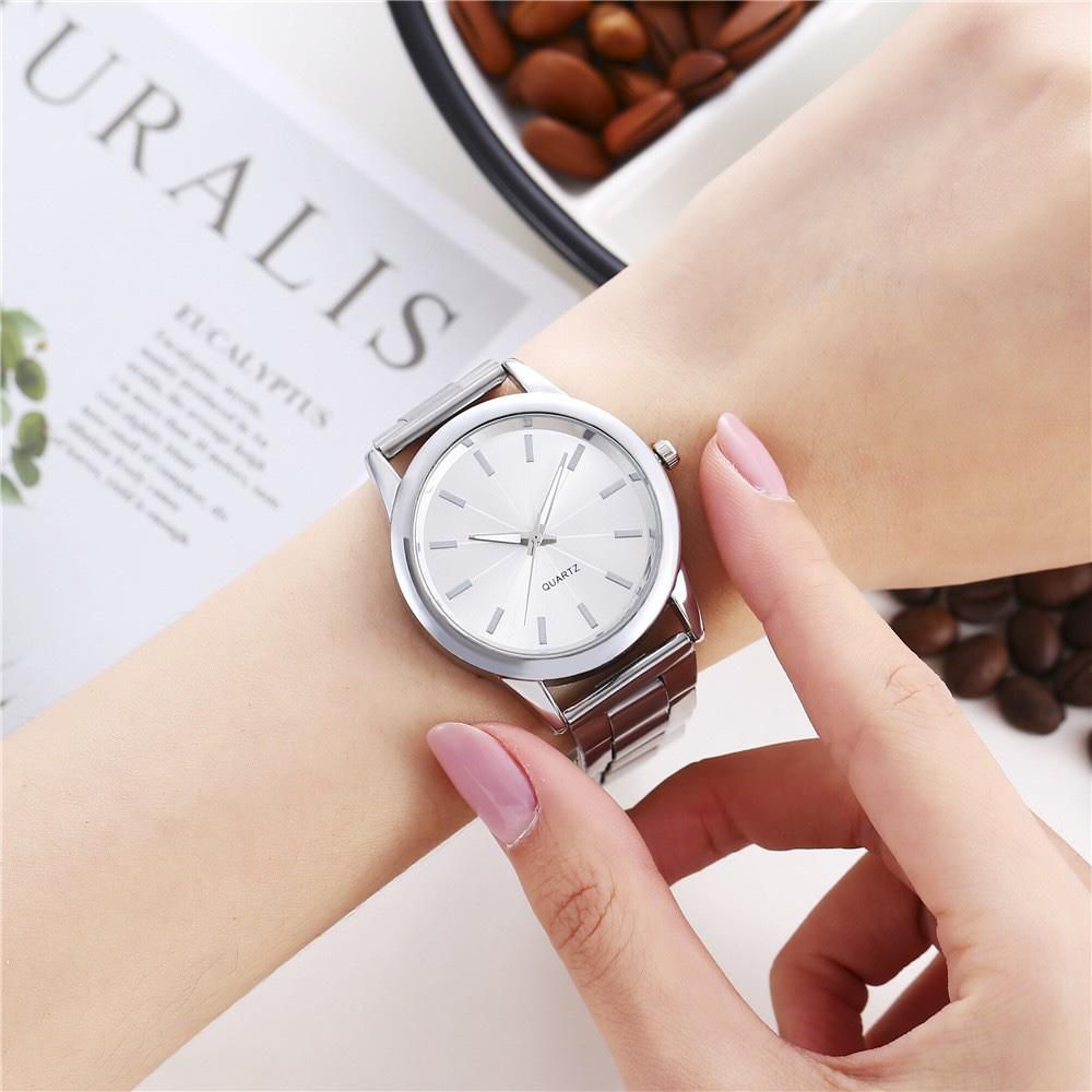 ✅COD [BBS] Jam Tangan Wanita Analog Quartz Casual Fashion Strap Rantai Stainless Steel Couple Pria