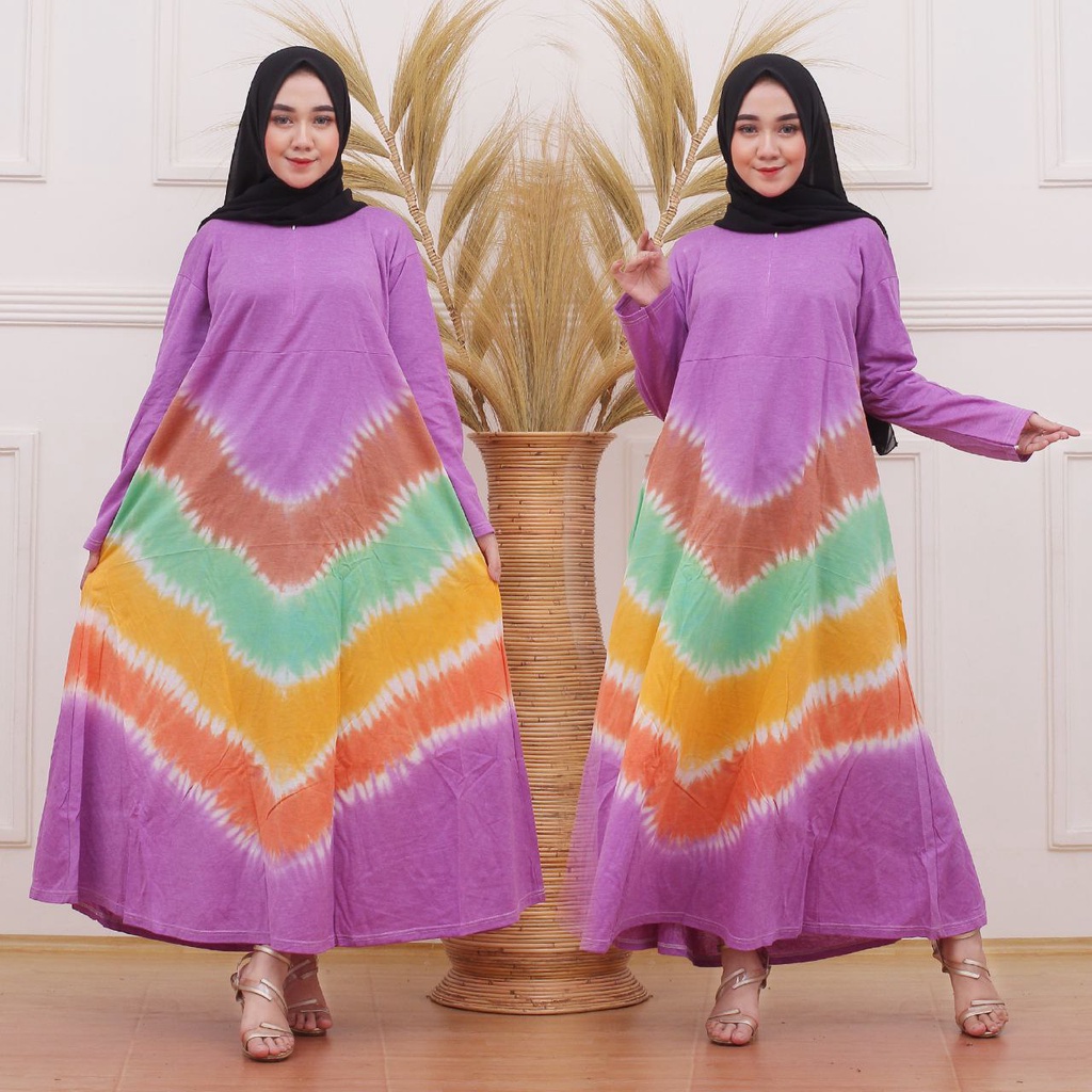 GAMIS KAOS TIEDYE RESLETING DEPAN BUSUI BUMIL KEKINIAN ADEM MURAH