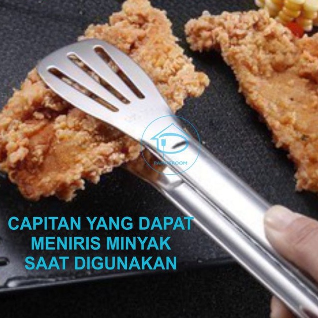 Capitan Gorengan Penjepit Makanan Stainless Steel 22,5Cm