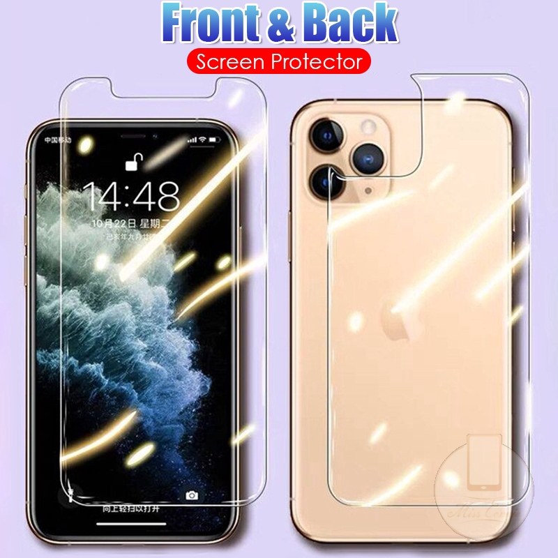 Tempered Glass Pelindung Layar Depan Dan Belakang 2 In 1 Untuk Iphone 11 12 Pro Max 6 6s 7 8 Plus Iphone 12mini X Xr Xs Max Se 2020