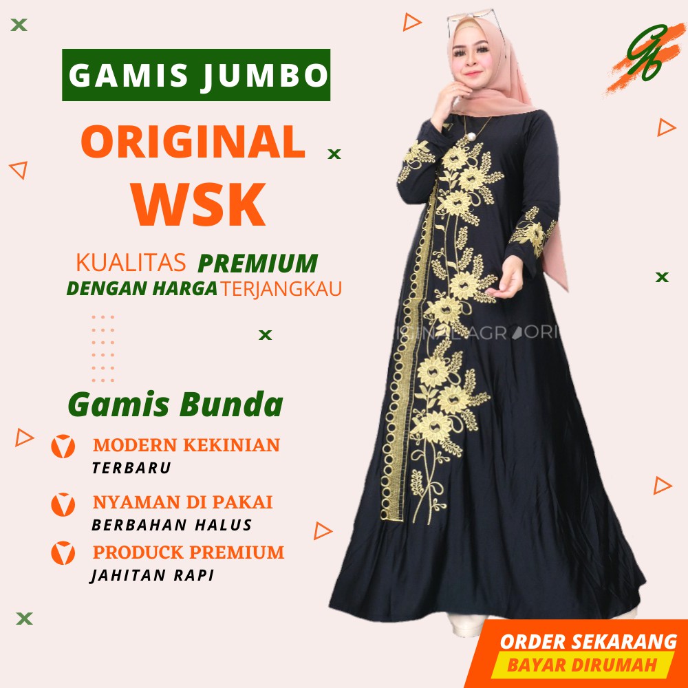 Baju Gamis Ibu Ibu Jumbo Terbaru 2022 Gamis Ibu Ibu Lebaran Kondangan Undangan Pesta Busana Muslim W