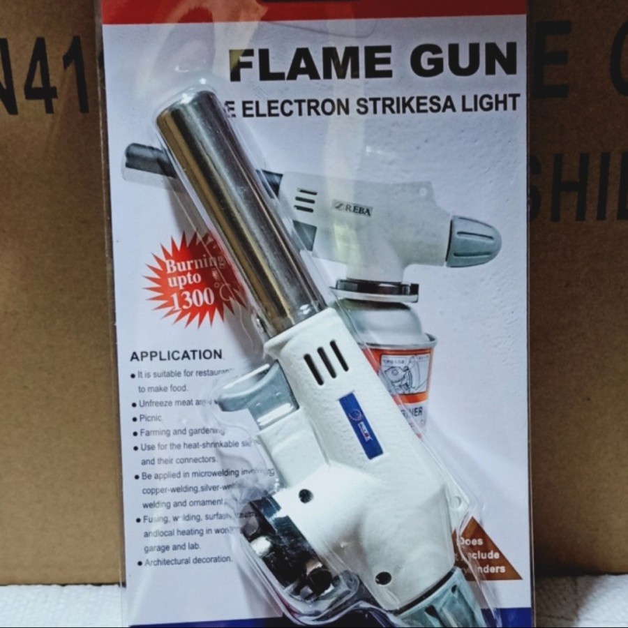 (COD) Kepala Gas Torch kaleng tabung Portable Flame Gun Las api Pemantik