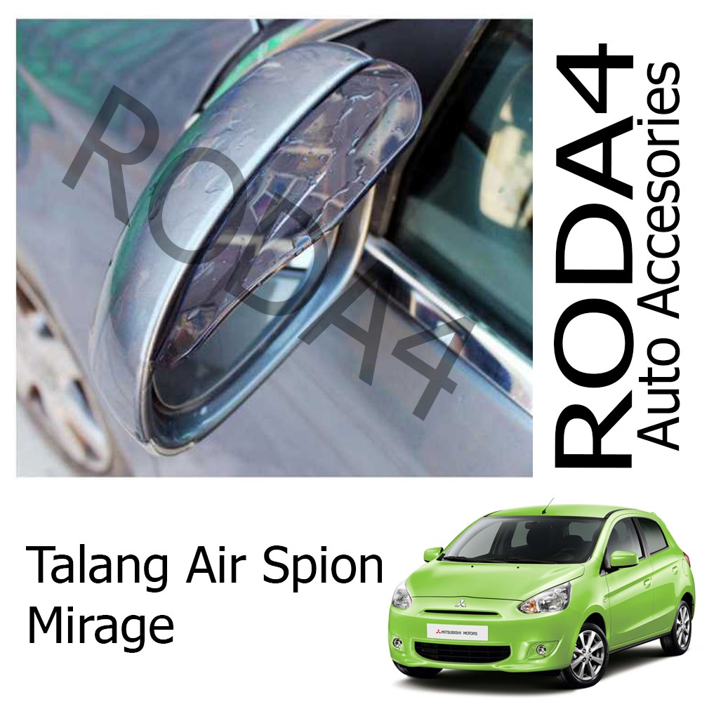 Talang Air / Mika Pelindung Spion Mobil dari Hujan (1 Set Isi 2) Mirage