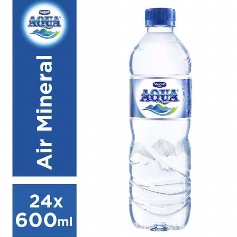 Aqua 600ml Air Mineral 1 Dus Isi 24 Botol