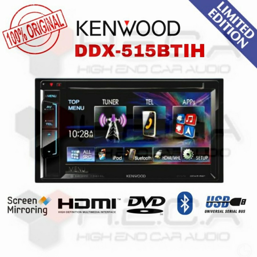 KENWOOD DDX-515BTIH Head Unit Double Din Tape Mobil DDX515BT 515 BTIH