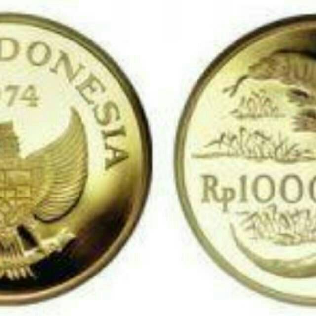 uang kuno 1jt emas gambar komodo emas asli
