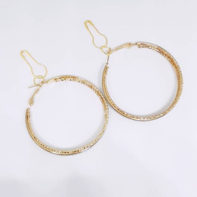A33 Anting hijab bulat Glitter_anting jilbab