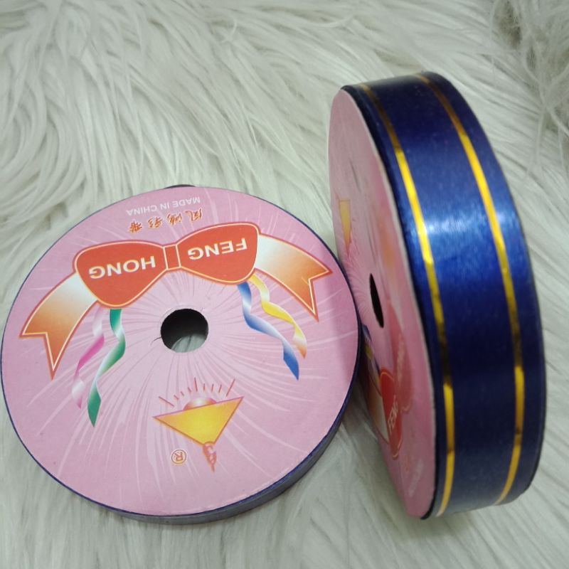 

pita kertas gulungan gold biru tua