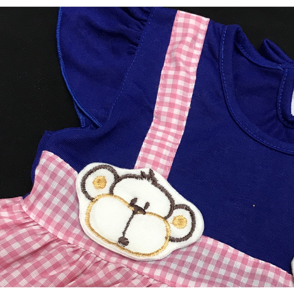 Babysmart - Baju bayi/Anak Perempuan Dress motif MONKEY PLANET KIDS usia 0 -12 bulan / Pakaian anak
