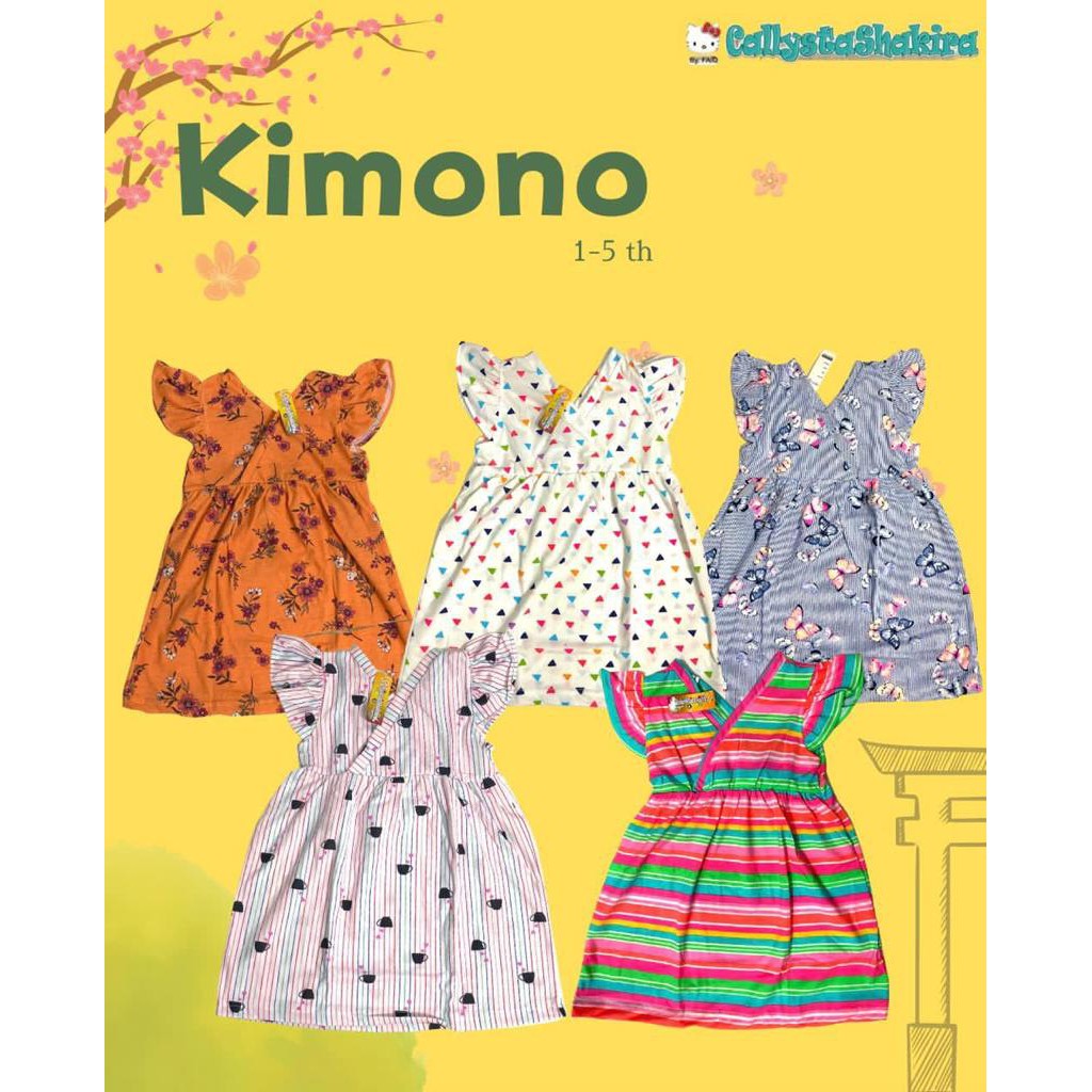 CALLYSTA DRESS ANAK KIMONO CALLYSTA DRESS MOTIF LUCU 1-5 TAHUN