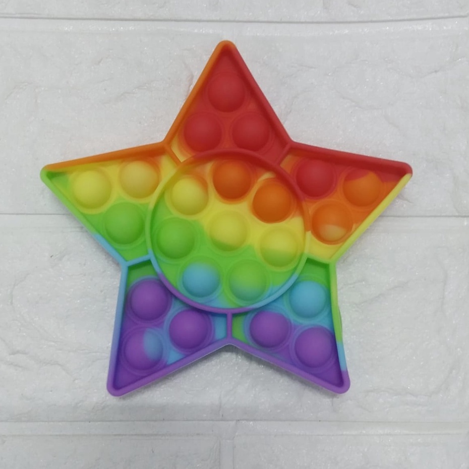 GLORI.ID R412 POP IT MURAH RAINBOW UNICORN fidget push Fidget Toy Push bubble kids POPIT-BINTANG