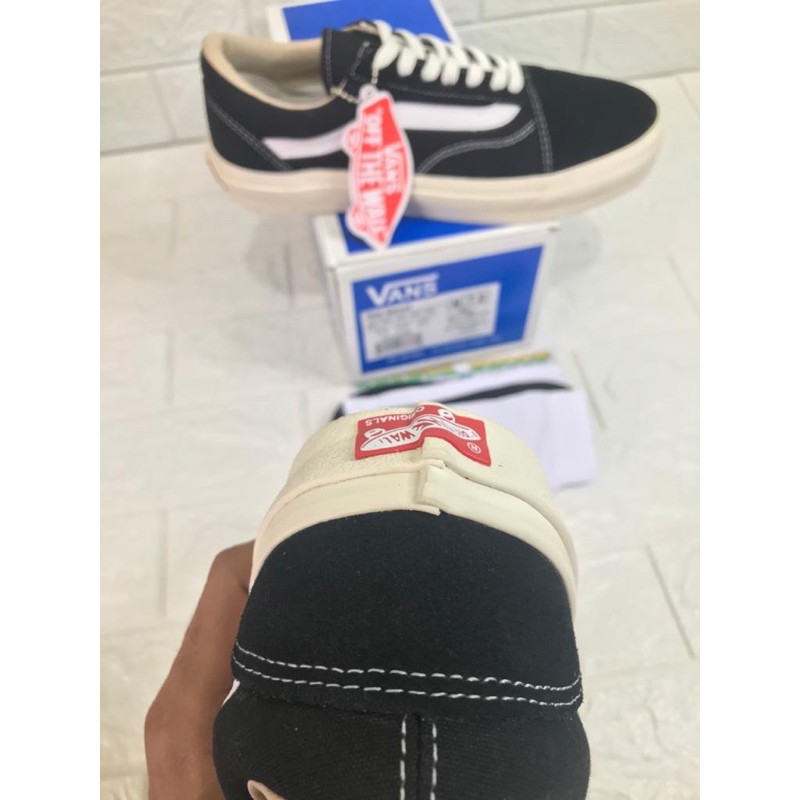 SEPATU VANS OLD SCOOL OG BLACK WHITE PREMIUM DOBLE POXING CT