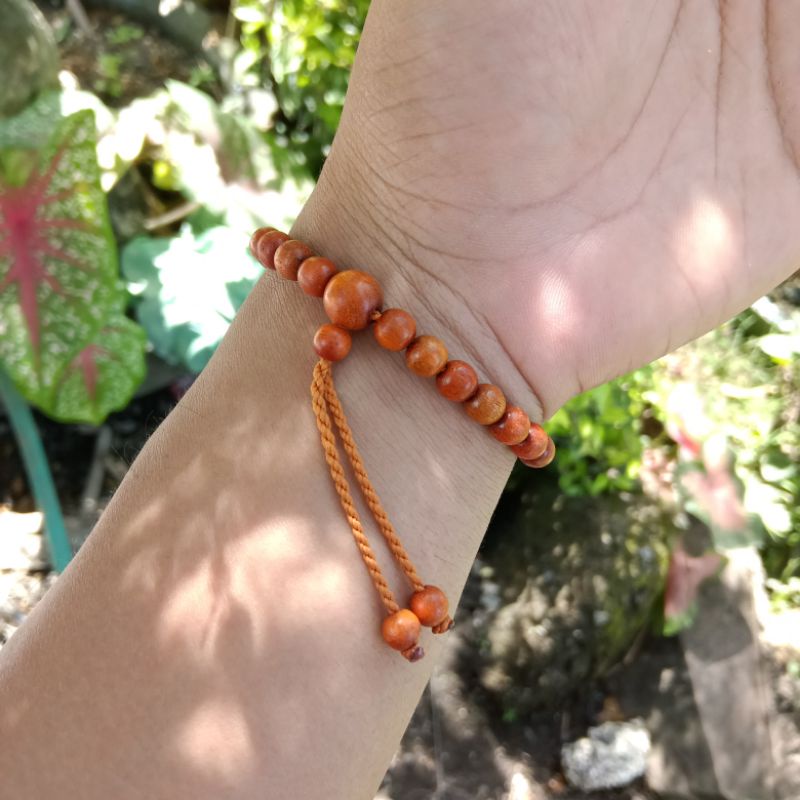 Gelang Kayu Secang Asli Size 6mm Kualitas Premium 100% ORIGINAL