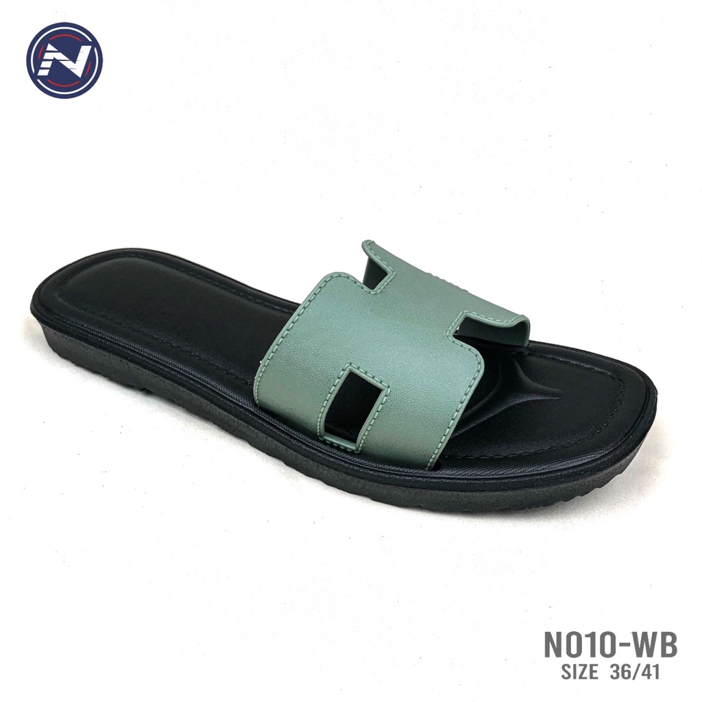 Sendal Wanita Slop Teplek Kokop H Kekinian Terbaru Casual - N010 WB (36/41)