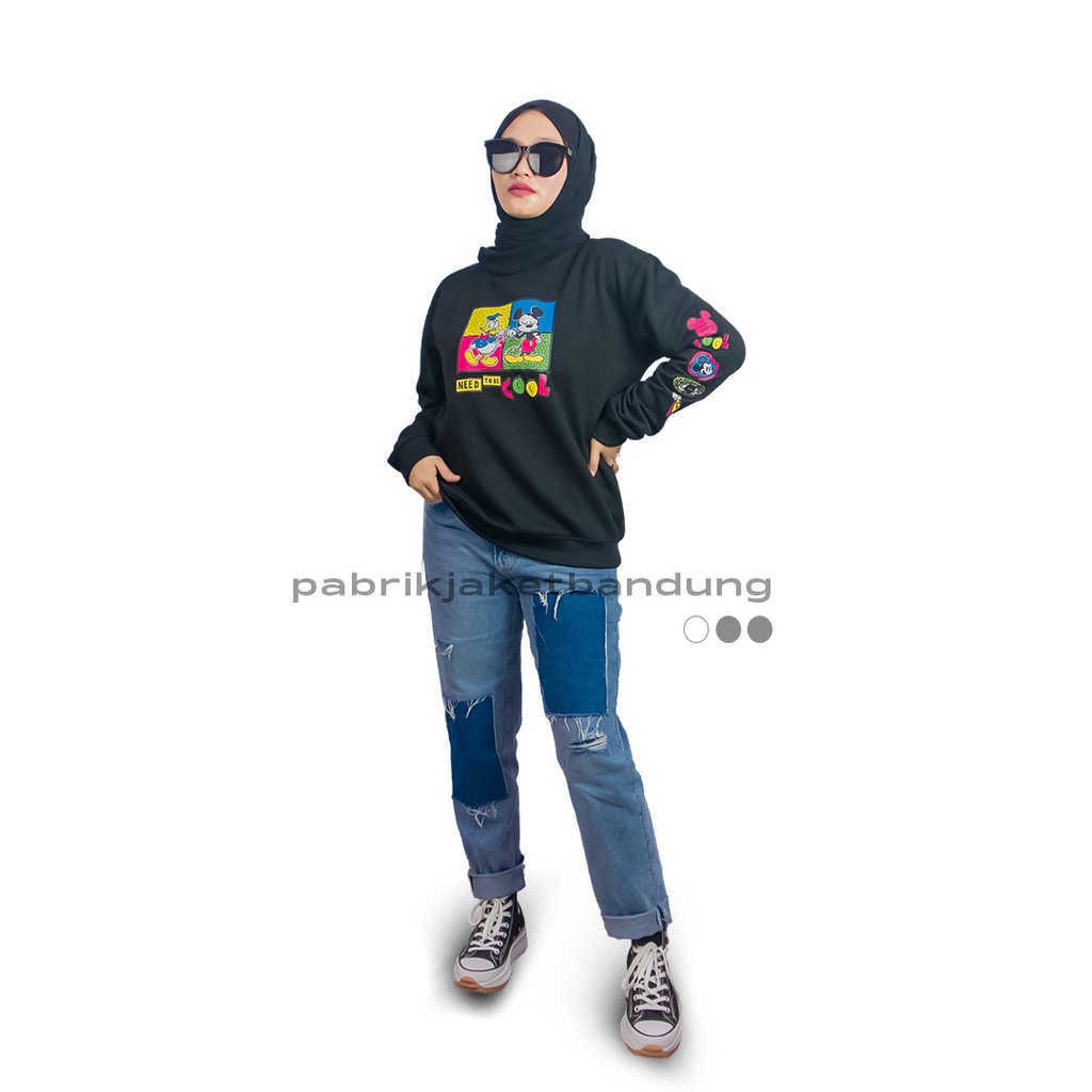 Disney II HOLY Sweatshirt Need To be Cool Mickey HITAM