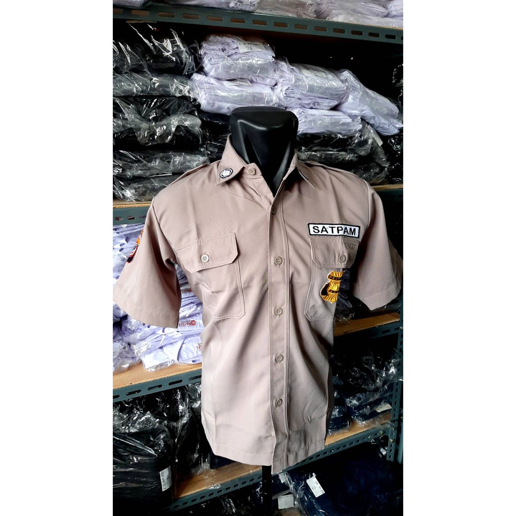 Baju Satpam Security PDH PDL SUS Warna Coklat Polisi - Seragam Satpam / Rafly Jaya