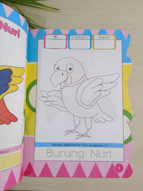 Buku Mewarnai Binatang Jinak Belajar bahasa dan Menulis