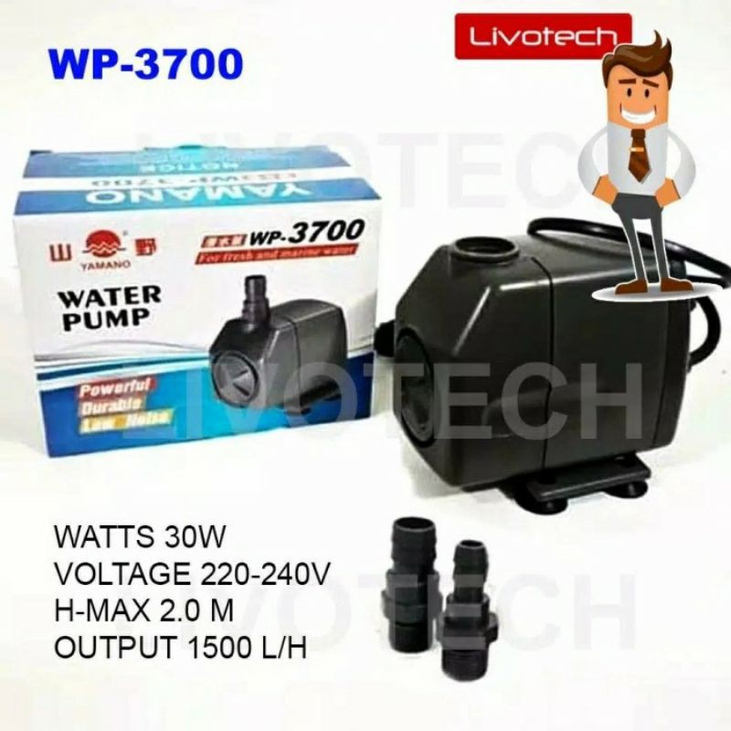 Yamano Pompa Air WP-3700 Aquarium Hidroponik wp3700 Celup Kolam
