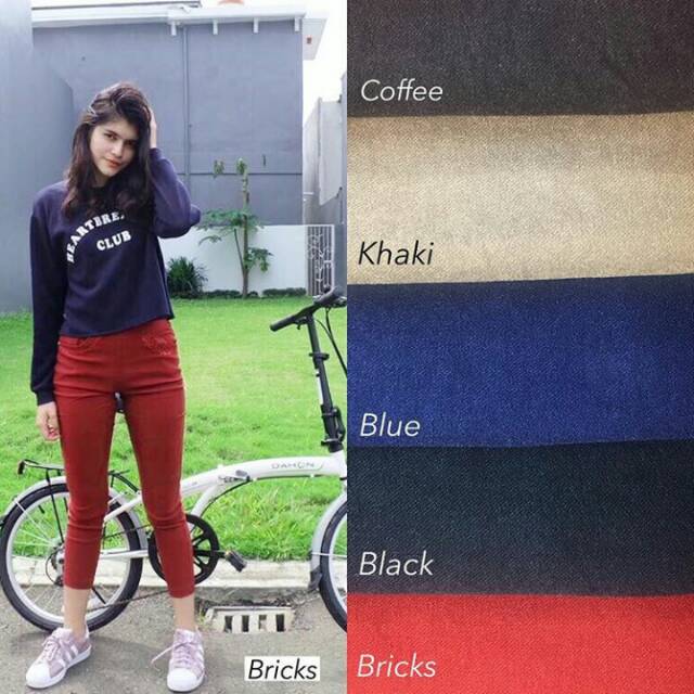 CELANA STRECH DENIM W2000 ( stok tinggal coklat tua )