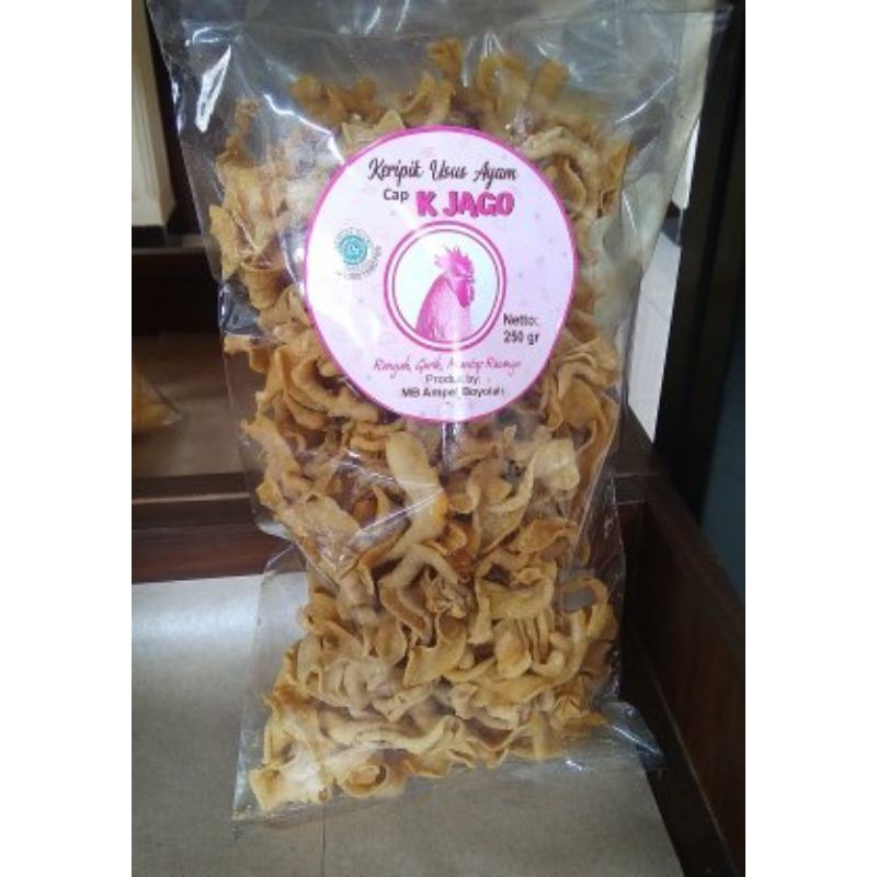 

Keripik Usus tanpa tepung Cap K Jago 250gram