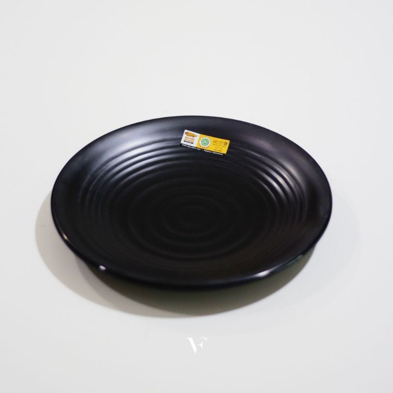 P2209A Piring Makan Hotel Tembikar Bulat 9 inch Hitam Golden Dragon Melamine