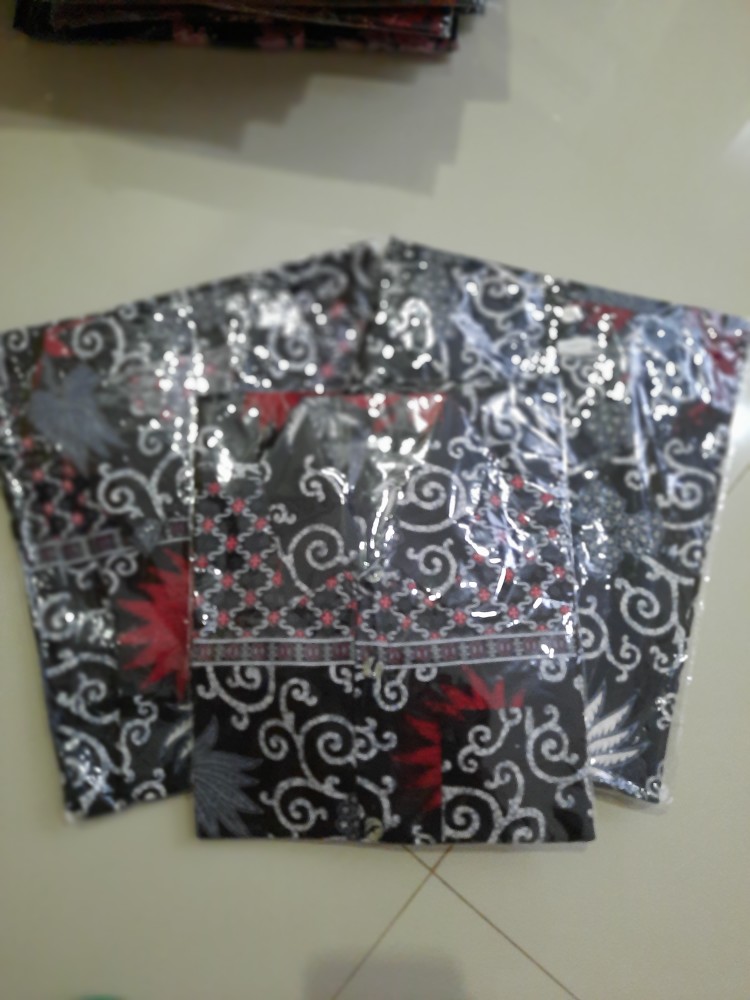 Batik Couple Keluarga Sania Ruffle Ori Ndoro Jowi Dnt Motif Kembang Langit