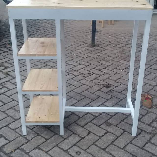 Meja bar rak 3 jati belanda