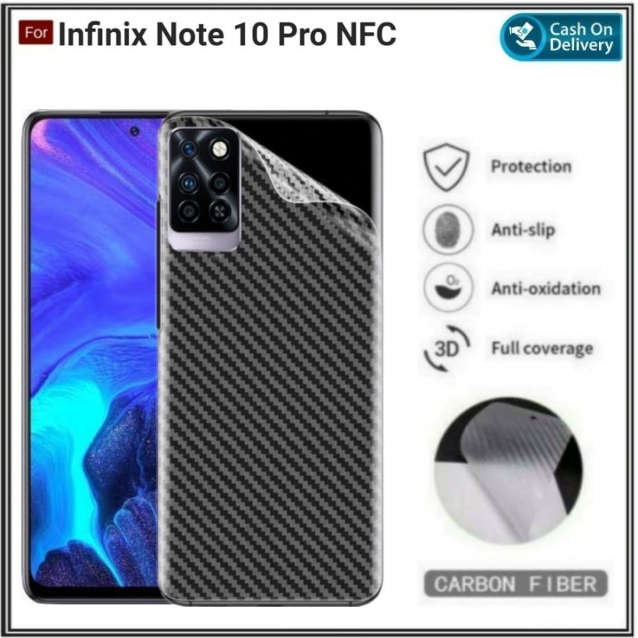 Infinix Note 10 Pro Anti Gores Belakang Back Skin Carbon Transparan