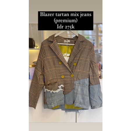 blazer tartan mix jeans premium