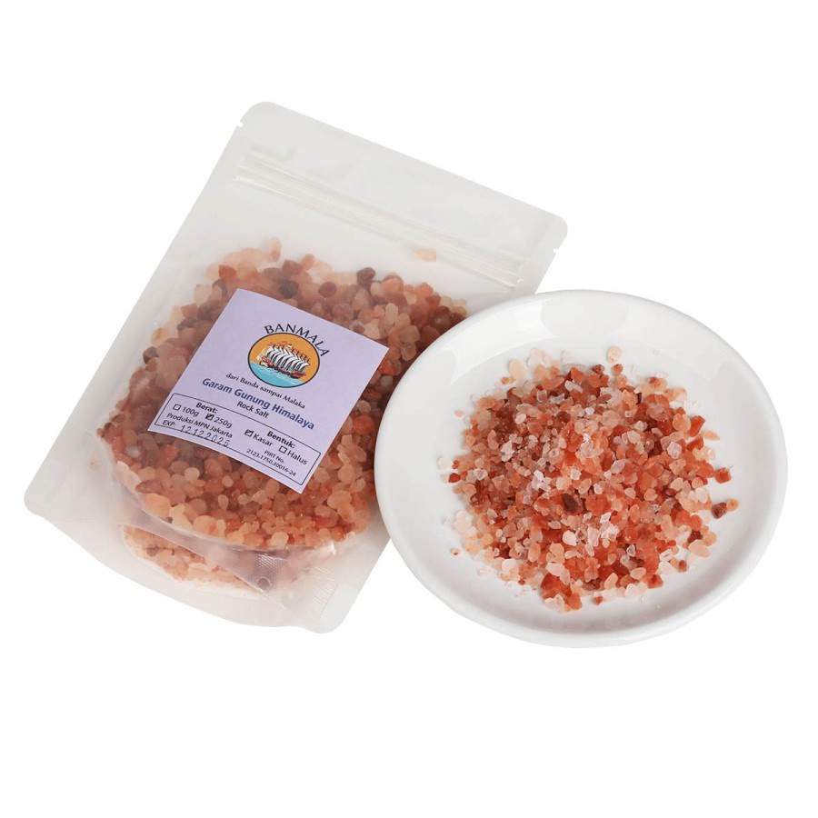 

BANMALA Garam Himalaya Natural Pink Salt Crystal Kristal & Halus 250g Banmala Spices