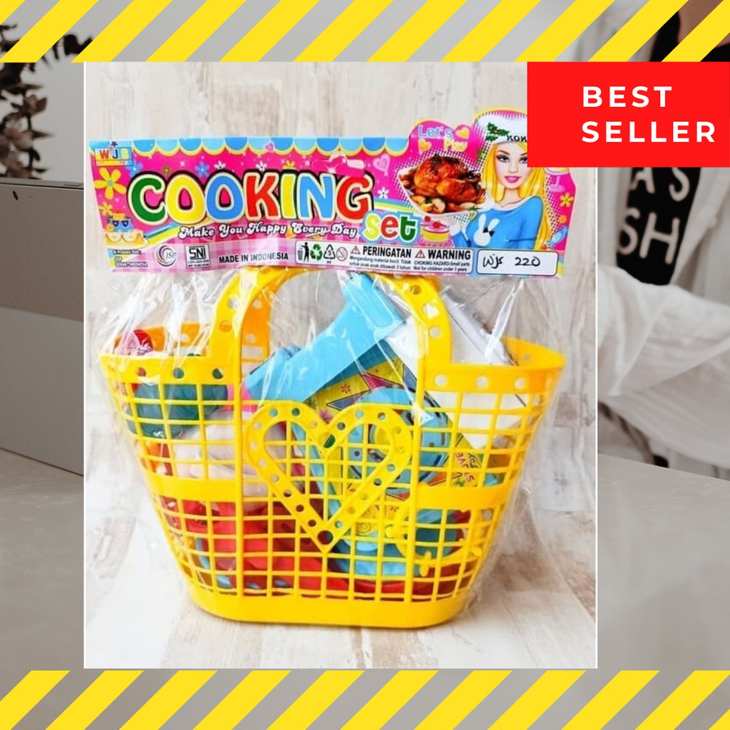MAINAN ANAK PEREMPUAN MASAK-MASAK SET KERANJANG MURAH