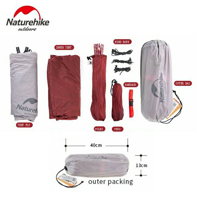 Tenda naturehike 4 musim cloud up 2 kap 2 p ultralight tenda cloud up 2 upgrade