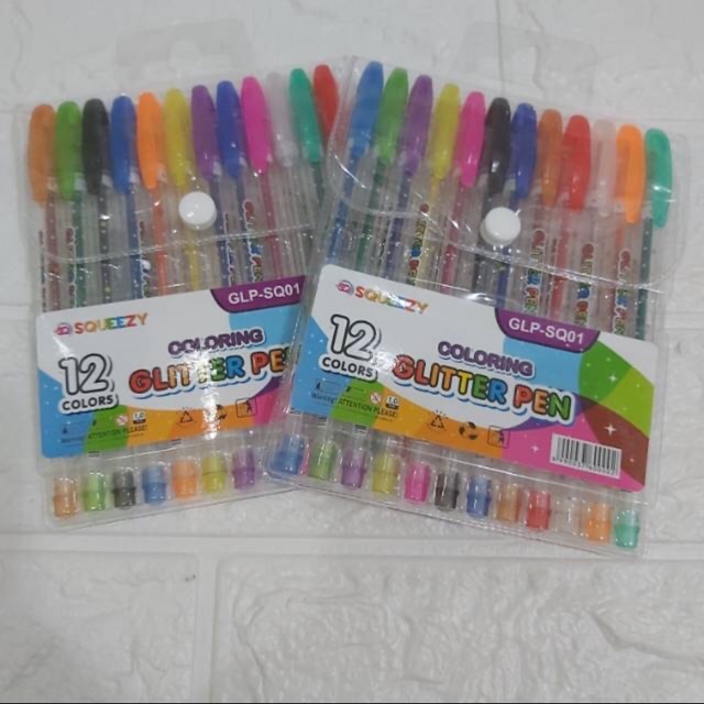 

Pulpen gliter 12warna