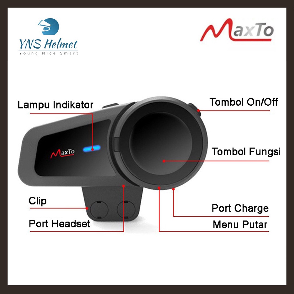 Intercom Bluetooth Helm Maxto M2-2