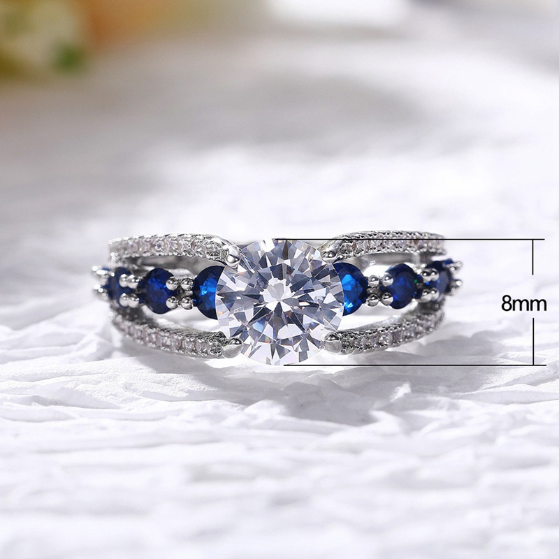 Fashion Versatile Female Finger Rings For Party Blue/White Cubic Zirconia Design Elegant Women Accessories Trends Jewelry|