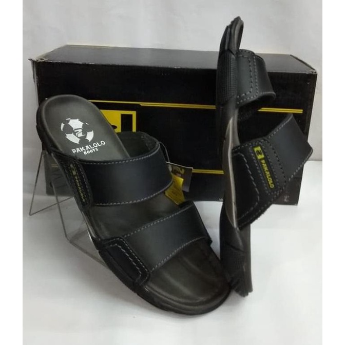 Sandal Kulit Pakalolo Boots N2321 Hitam Sendal Casual Pria Original -