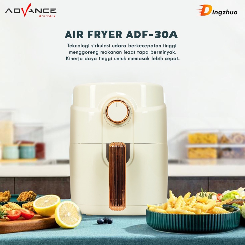 AIRFRYER Air Fryer Advance ADF 30 A Kapasitas 3 liter 600 watt mesin penggoreng tanpa minyak