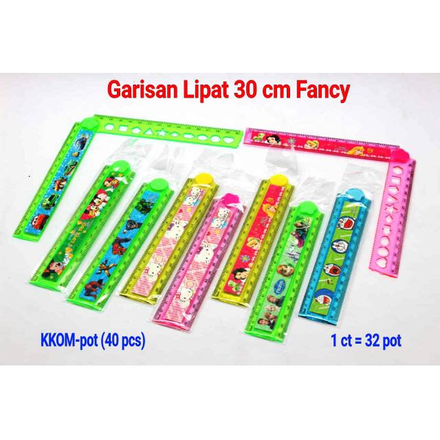 

Penggaris Lipat Garisan lipat 30cm motif fancy