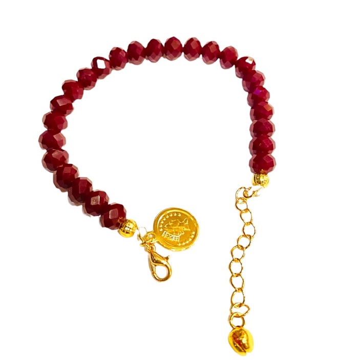gelang kristal kombinasi lapis emas//Gelanh wanita//gelang kristal