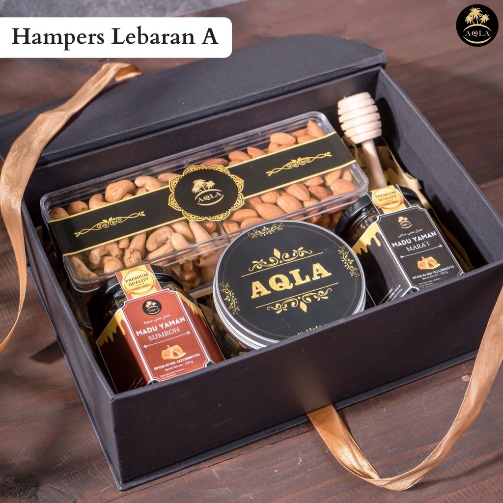 Hampers Lebaran Sehat Madu Yaman Kurma Ajwa Cemilan Sehat  / Parsel Lebaran / Parcel Idul Adha