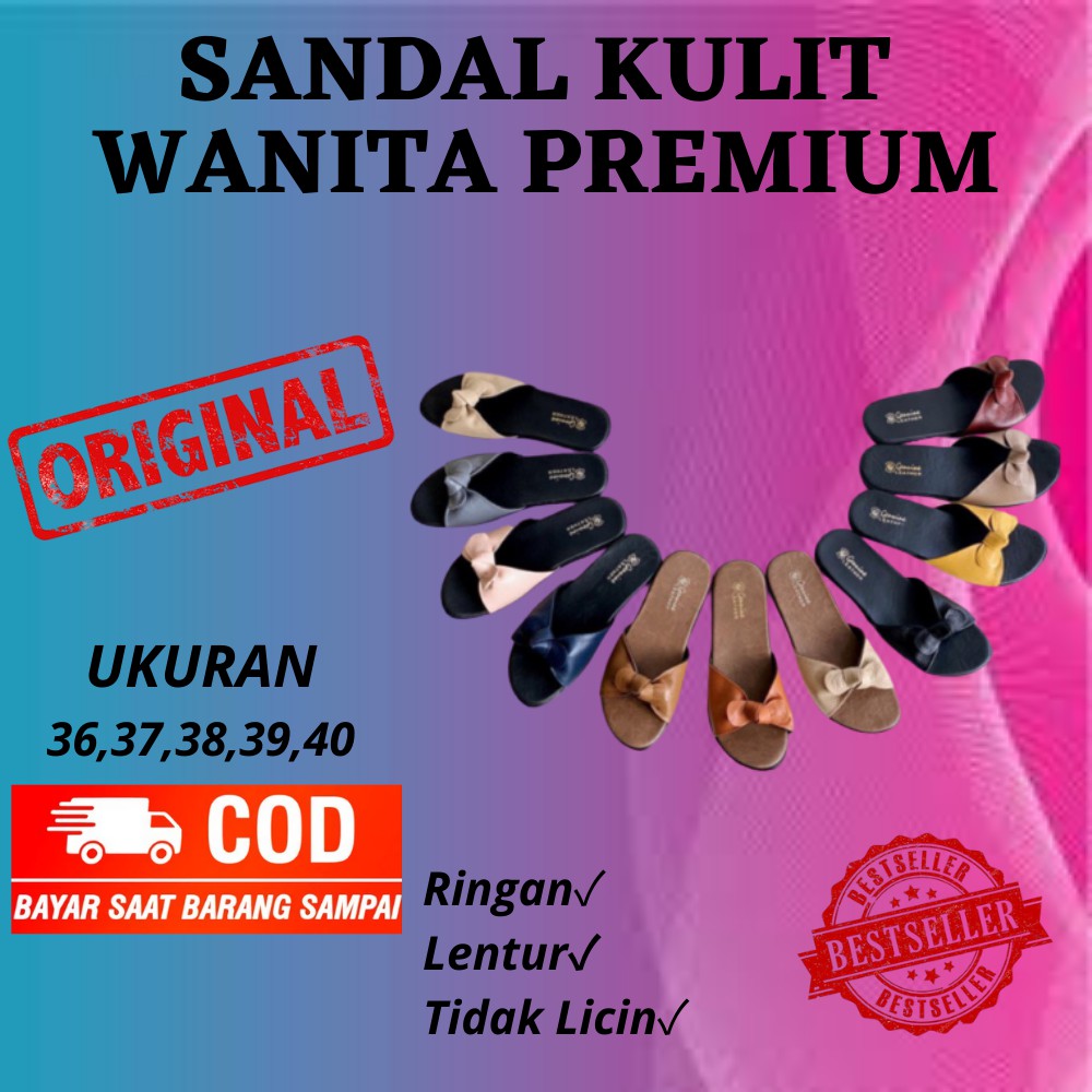  Bisa bayar ditempat COD SANDAL  KULIT  WANITA  MODEL PITA 