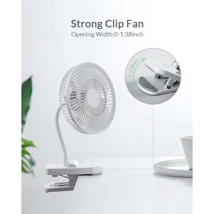 Kipas Angin Klip Jepit meja stroller Portable Recharge Clip Hose fan