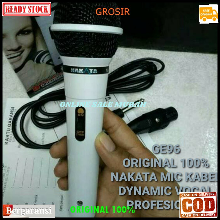 G96 Nakata Mic kabel Microphone original 100% cable mik karaoke mikrophone vocal audio sound system sistem pengeras suara pro profesional dynamic legendary musik music G96   BISA SEGALA JENIS AUDIO SOUND  Langsung nyala. Gk pake baterai  suara mantap, yg