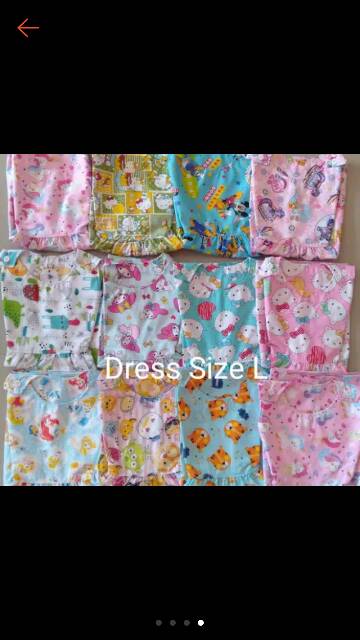 Dress kancing motif (S,M,L) (bisa pilih motif)