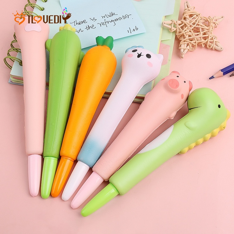 Pen Spons Dekompresi 0.5mm Desain Kartun Lucu Untuk Pelajar Unisex / Pereda Stres