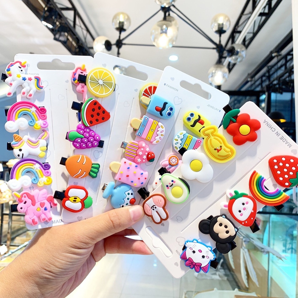 Jepit Rambut Motif Karakter Kartun Jedai Poni Jepitan Rambut Anak Character Hair Clip ( isi 10pcs )