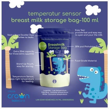 CROWN PREMIUM BREAST MILK STORAGE 100ML CR-6138