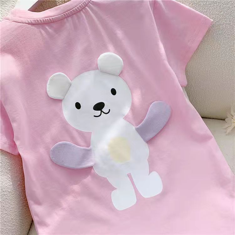 [PRINCESS KESLI]Gaun anak perempuan/Baju anak perempuan/rok bayi/Kaos dress anak moktif beruang cute import