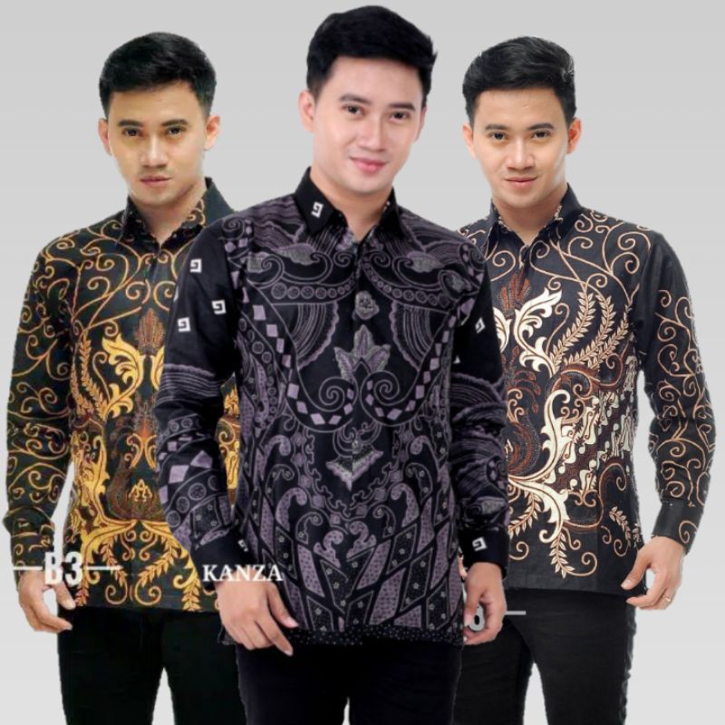 Terlaris Kemeja Batik Pria Lengan Panjang Size M L Xl Xxl  Bswart Batik Hrb026 Kenongo Hem Panjang Padi. Ln9ADzZIBQoJO8B