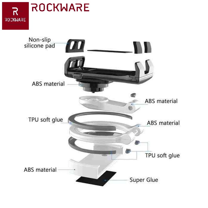 ROCKWARE PB-47B - Mulltifunctional Tablet Stand - Untuk Max. 12.9-inch